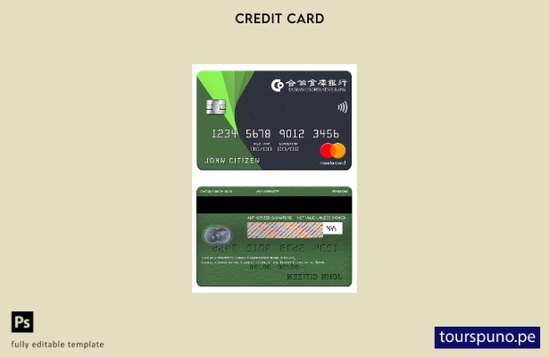 lista para imprimir la plantilla mastercard del Taiwan Cooperative Bank